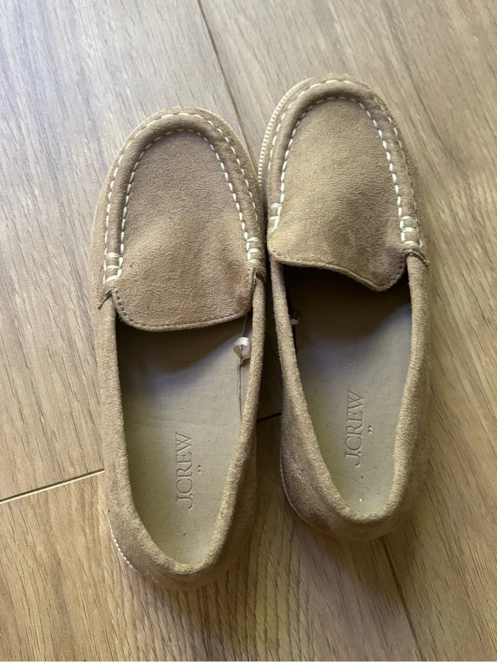 J. Crew Factory Boys Faux Suede Slip-On Loafers in Dusty Tan - Size 13 Kids